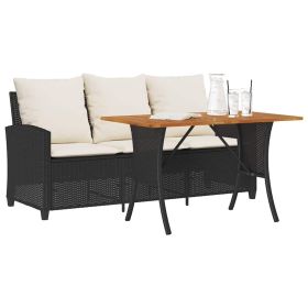 Garden Sofa Black and Cream White
