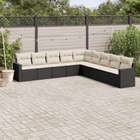 Garden Sofa Set Black PE Rattan Large Modular Garden Sofa Set