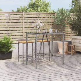 Bar Table With Glass Top Grey