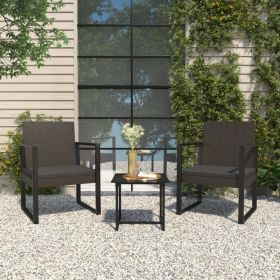 Garden Armchair Black Poly Rattan Standard Durable Armchair