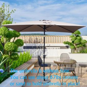 6 x 9ft Patio Umbrella Outdoor Waterproof Umbrella with Crank and Push Button Tilt without flap for Garden Backyard Pool Swimming Pool Market