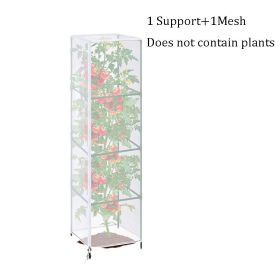Tomato Cage Square Kit Garden Bird Netting Plant Cover with Zipper and Drawstring (Type: Support+Mesh)